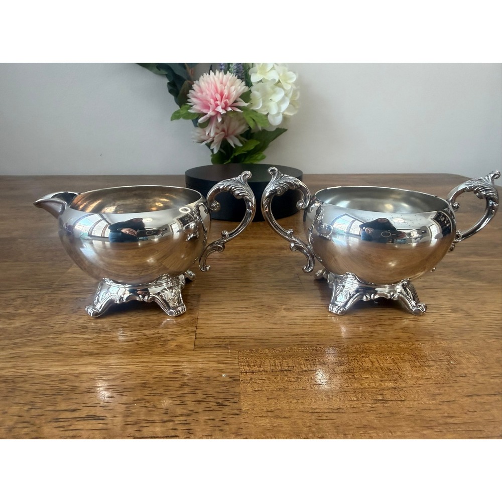 Vintage Victorian Plate Silver Plated Creamer Sugar Bowl Set EP Copper Canada